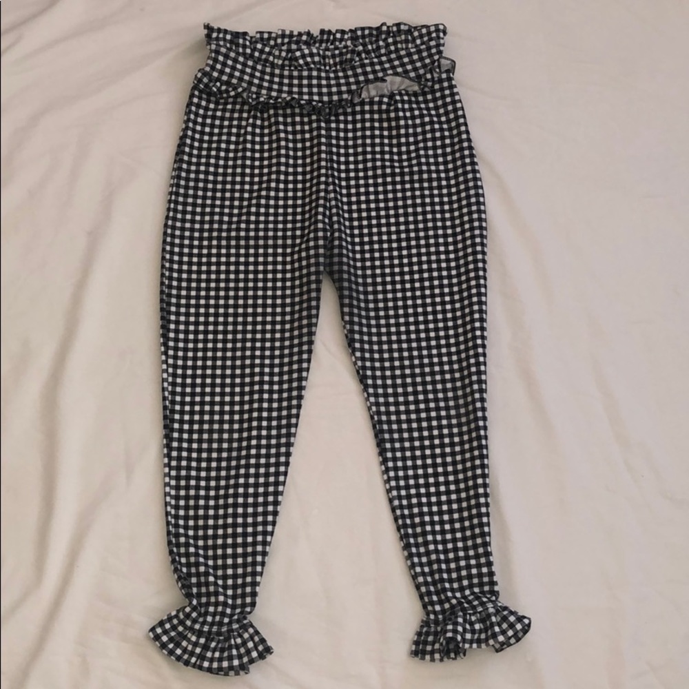 PrettyLittleThing Gingham Ruffle Pants